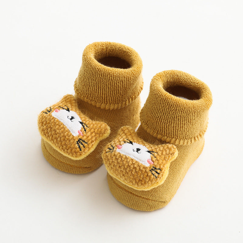 Plush Thick Baby Slip Socks with Non-Slip Sole