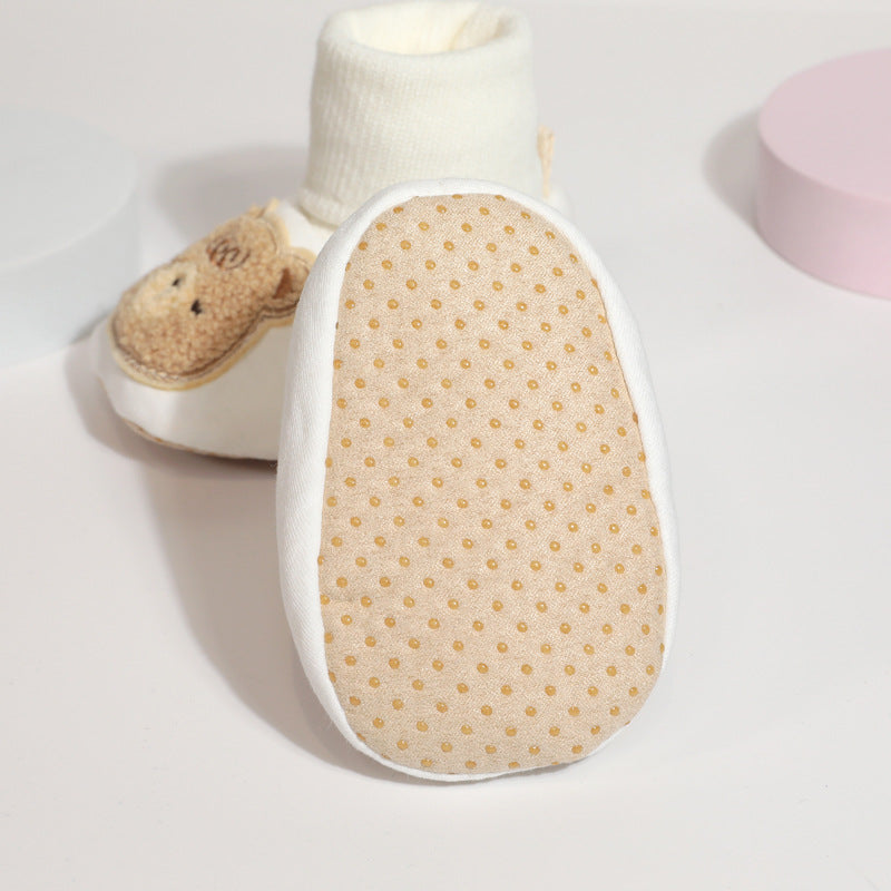 Cotton Baby Bear Socks with Soft Sole Shoes