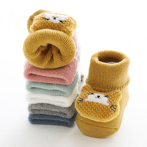 Plush Thick Baby Slip Socks with Non-Slip Sole