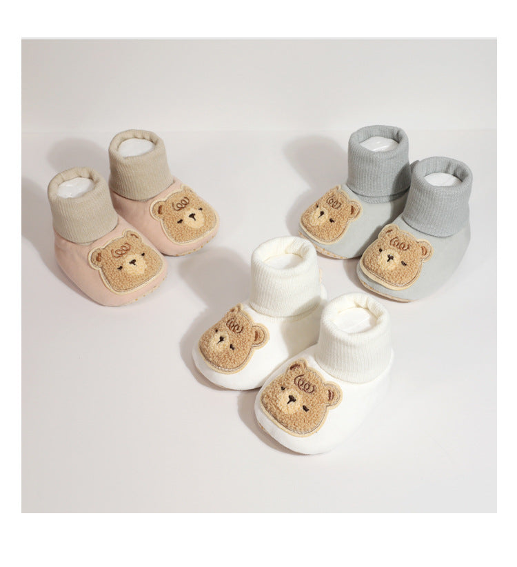 Cotton Baby Bear Socks with Soft Sole Shoes