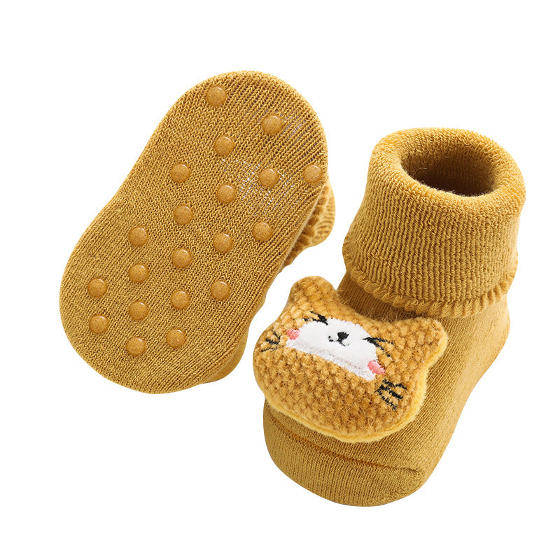 Plush Thick Baby Slip Socks with Non-Slip Sole