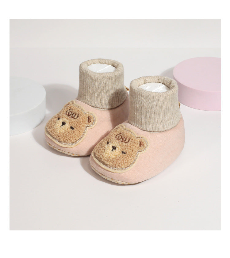 Cotton Baby Bear Socks with Soft Sole Shoes