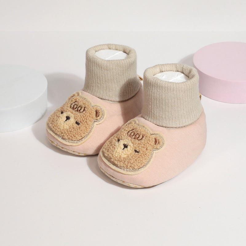 Cotton Baby Bear Socks with Soft Sole Shoes