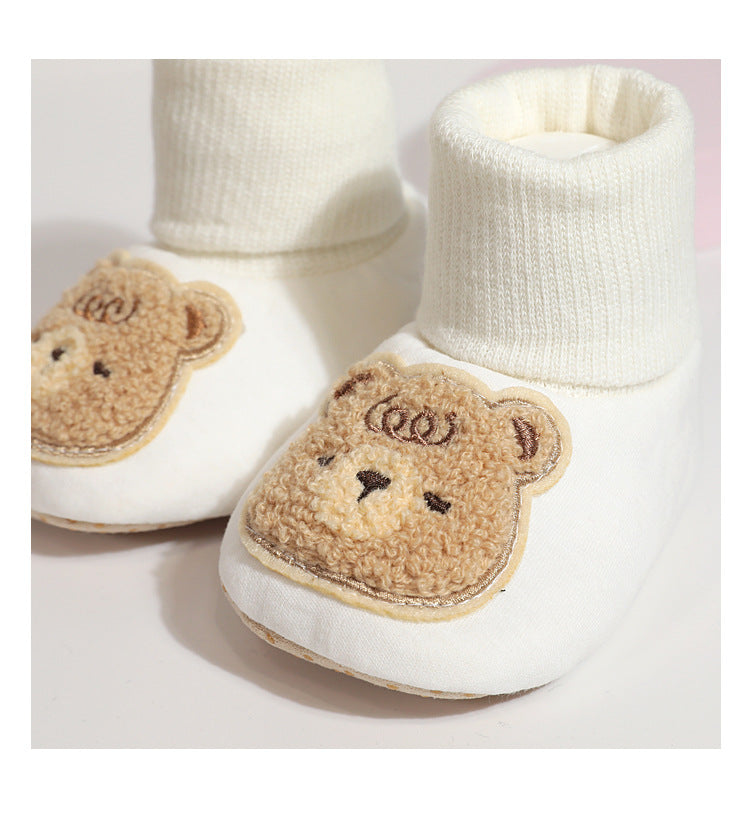 Cotton Baby Bear Socks with Soft Sole Shoes